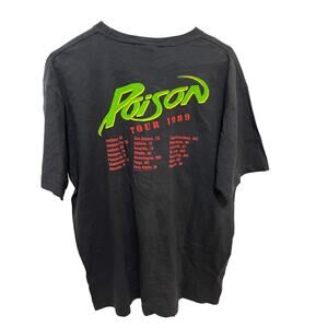 Poison Shirt Men XL Winterland Black Open Up and Say Ahh Tour 1989 Graphic Band